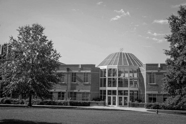 The Math and Science building on a clear day.
